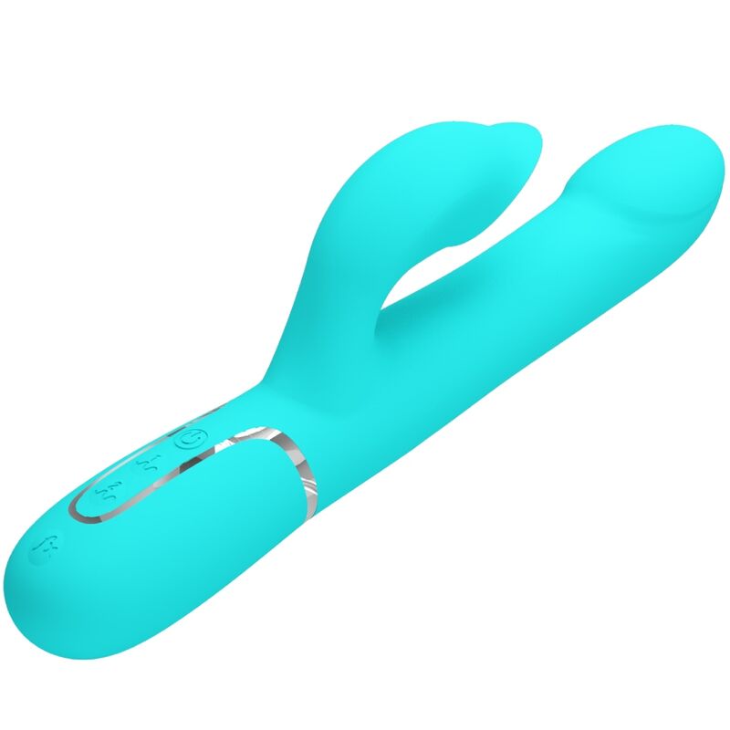 PRETTY LOVE - KONIJNENVIBRATOR MET PARELS AQUAGROEN