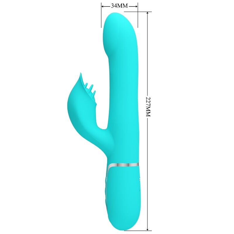 PRETTY LOVE - KONIJNENVIBRATOR MET PARELS AQUAGROEN