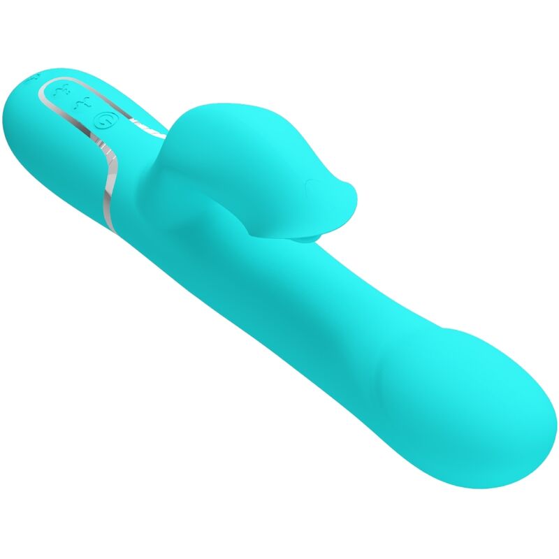 PRETTY LOVE - KONIJNENVIBRATOR MET PARELS AQUAGROEN