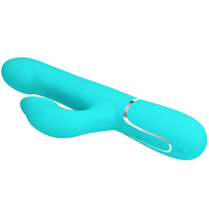 PRETTY LOVE - KONIJNENVIBRATOR MET PARELS AQUAGROEN