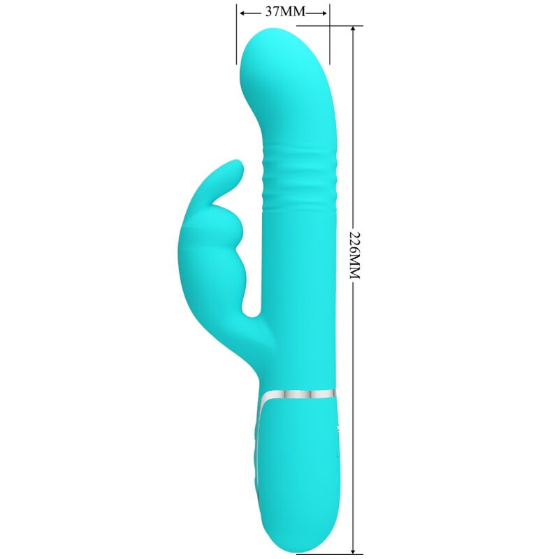 PRETTY LOVE - COALE KONIJNENVIBRATOR MET PARELS AQUAGROEN