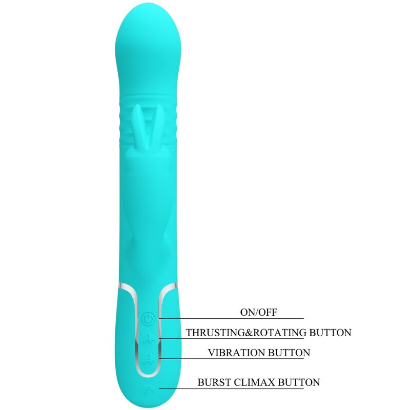 PRETTY LOVE - COALE KONIJNENVIBRATOR MET PARELS AQUAGROEN