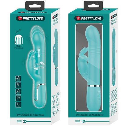 PRETTY LOVE - COALE KONIJNENVIBRATOR MET PARELS AQUAGROEN