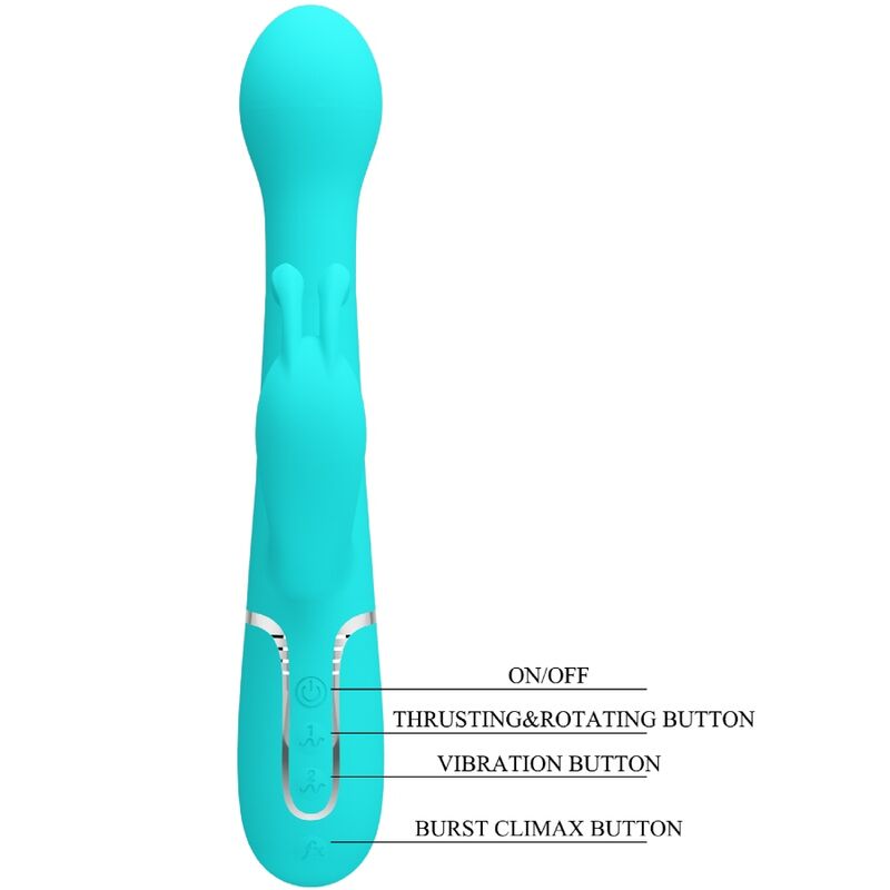 PRETTY LOVE - DEJON KONIJNENVIBRATOR 3-IN-1 MULTIFUNCTIONEEL AQUAGROEN