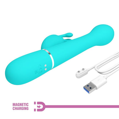 PRETTY LOVE - DEJON KONIJNENVIBRATOR 3-IN-1 MULTIFUNCTIONEEL AQUAGROEN