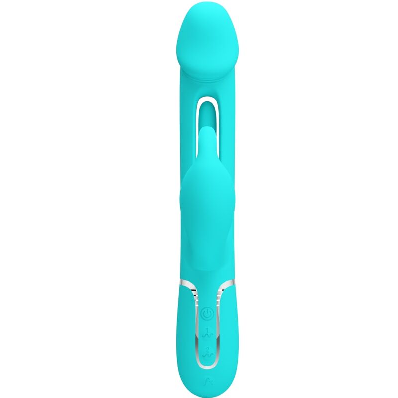 PRETTY LOVE - KAMPAS KONIJNENVIBRATOR 3-IN-1 MULTIFUNCTIONEEL MET TONG AQUAGROEN