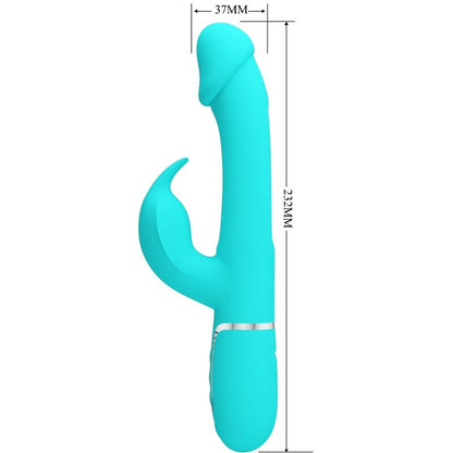 PRETTY LOVE - KAMPAS KONIJNENVIBRATOR 3-IN-1 MULTIFUNCTIONEEL MET TONG AQUAGROEN