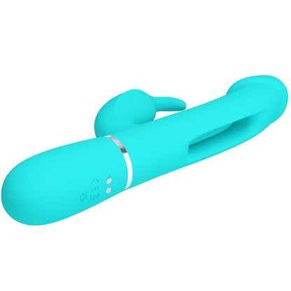 PRETTY LOVE - KAMPAS KONIJNENVIBRATOR 3-IN-1 MULTIFUNCTIONEEL MET TONG AQUAGROEN