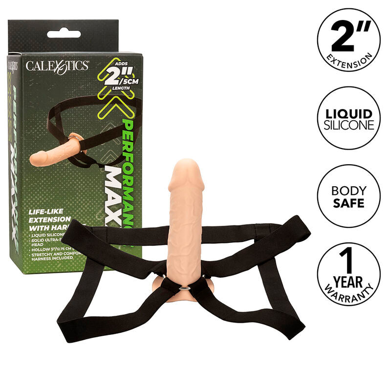 CALEXOTICS - PERFORMANCE MAXX LEVENSECHTE VERLENGING MET HARNAS LICHTE HUIDSKLEUR
