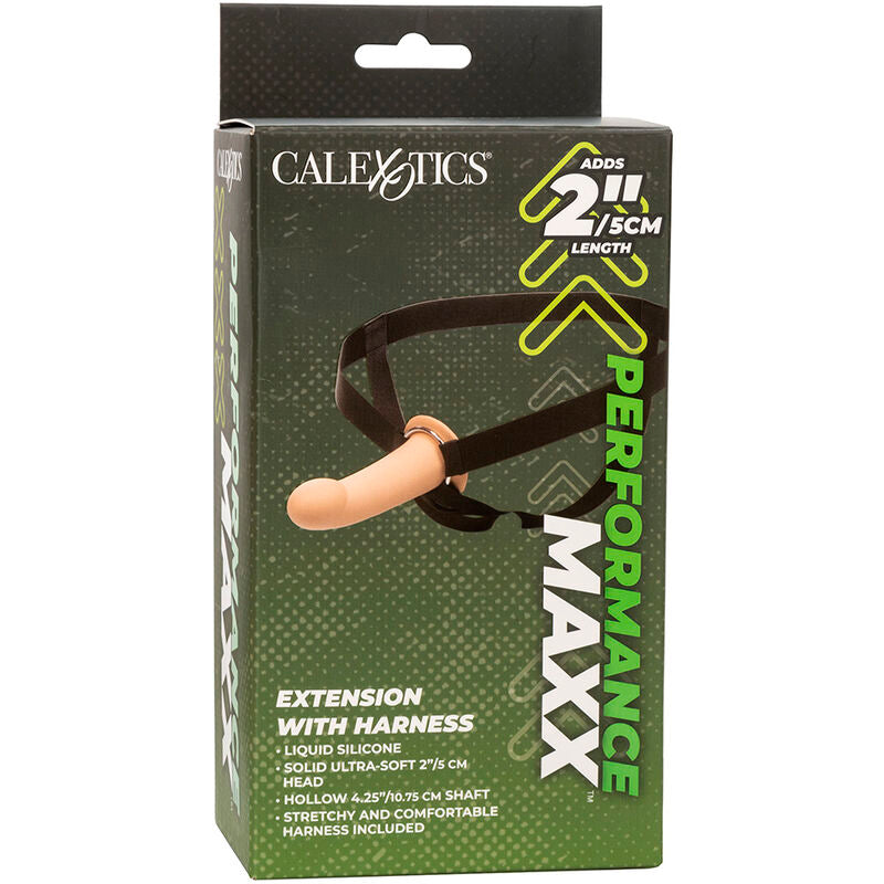 CALEXOTICS - PERFORMANCE MAXX VERLENGING MET HARNAS LICHTE HUIDSKLEUR