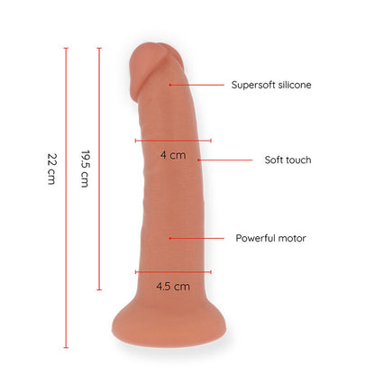 ONINDER - GROTE BOGOTÁ VIBRATOR DILDO 9 SNELHEDEN NATUURLIJK 22 CM -O- 4.5 CM - GRATIS APP
