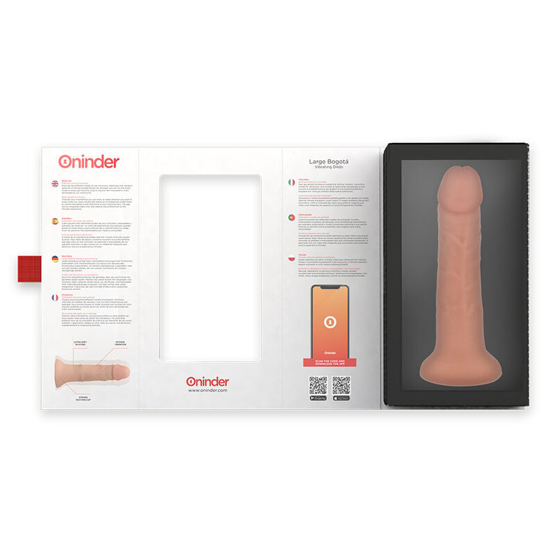 ONINDER - GROTE BOGOTÁ VIBRATOR DILDO 9 SNELHEDEN NATUURLIJK 22 CM -O- 4.5 CM - GRATIS APP
