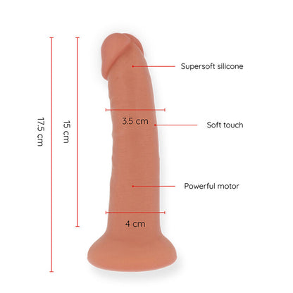 ONINDER - KLEINE BOGOTÁ VIBRATOR DILDO 9 SNELHEDEN NATUURLIJK 17.5 CM -O- 4 CM - GRATIS APP