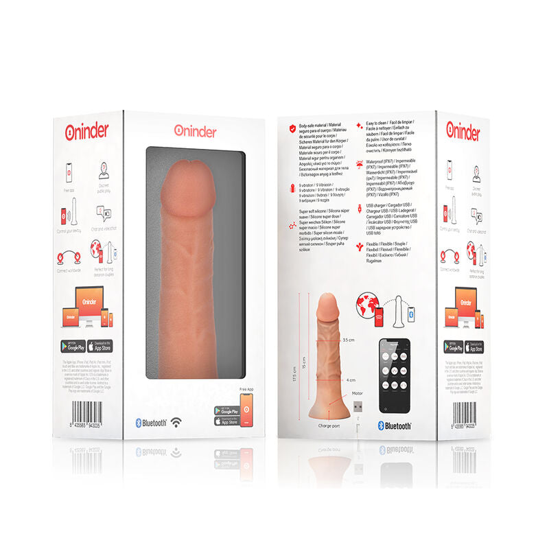 ONINDER - KLEINE BOGOTÁ VIBRATOR DILDO 9 SNELHEDEN NATUURLIJK 17.5 CM -O- 4 CM - GRATIS APP