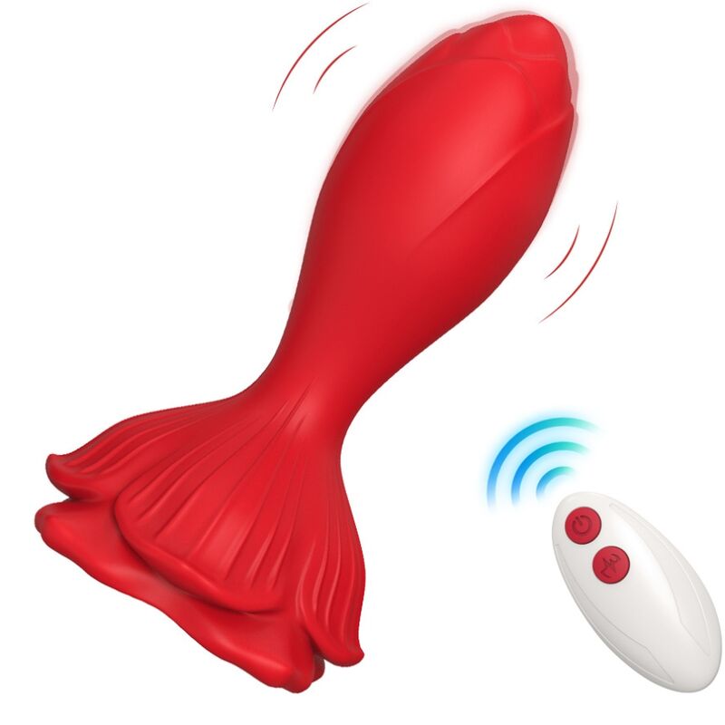 ARMONY - PINK vibrator en anaalplug, klein, met afstandsbediening, rood