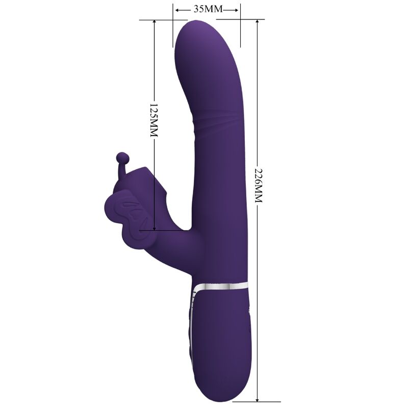 PRETTY LOVE - MULTIFUNCTIONELE KONIJNENVIBRATOR 4-IN-1 VLINDER PAARS