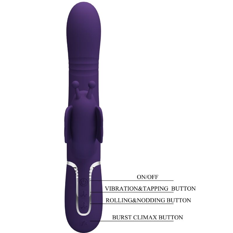PRETTY LOVE - MULTIFUNCTIONELE KONIJNENVIBRATOR 4-IN-1 VLINDER PAARS