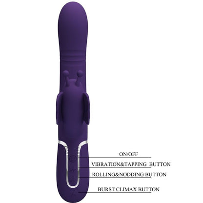 PRETTY LOVE - MULTIFUNCTIONELE KONIJNENVIBRATOR 4-IN-1 VLINDER PAARS