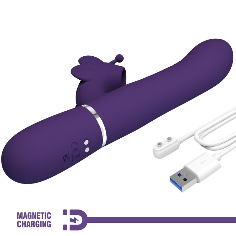PRETTY LOVE - MULTIFUNCTIONELE KONIJNENVIBRATOR 4-IN-1 VLINDER PAARS