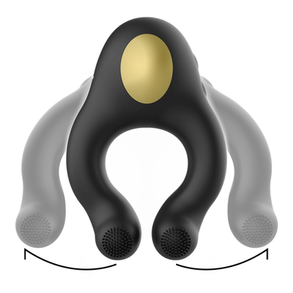 ARMONY - SILICONEN VIBRATORRING 3 MOTOREN OPLAADBAAR ZWART - GOUD