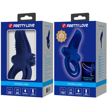 PRETTY LOVE - BRONSON DUBBELE RING MET TRILLING BLAUW
