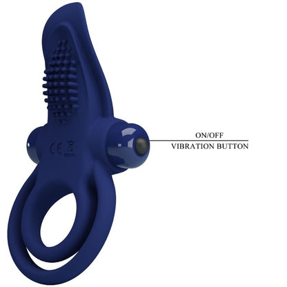 PRETTY LOVE - BRONSON DUBBELE RING MET TRILLING BLAUW