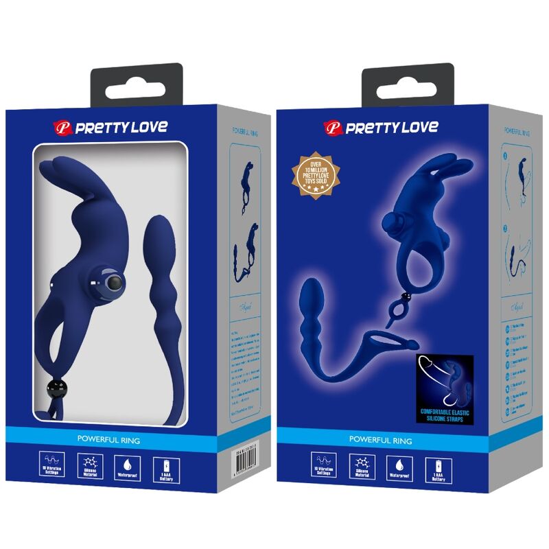 PRETTY LOVE - AYAD KONIJN-VIBRATORRING MET PLUG BLAUW