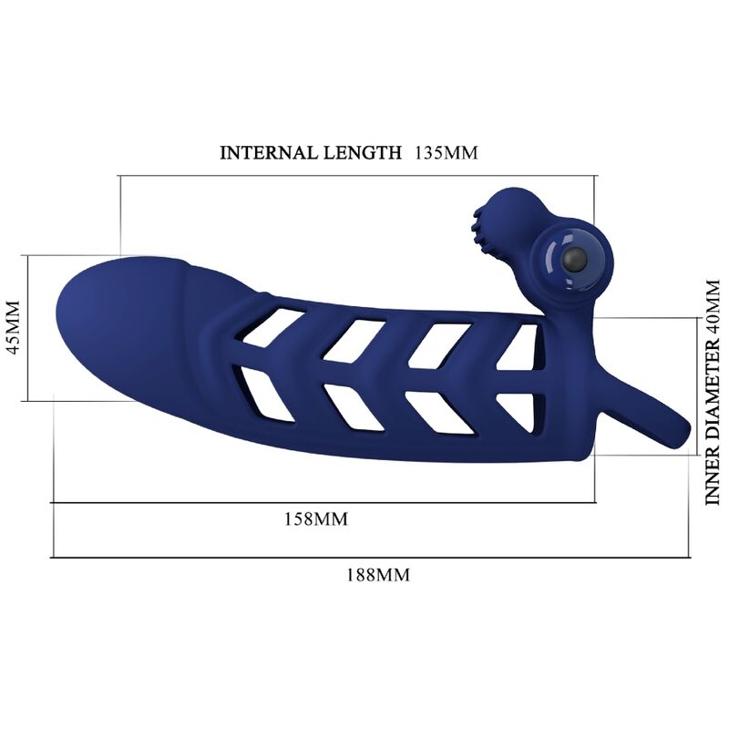 PRETTY LOVE - ALTAF VIBRATORRING MET SILICONENHOES BLAUW
