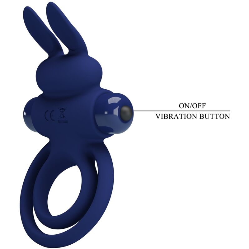 PRETTY LOVE - DAREY DUBBEL TRILLENDE RING KONIJN BLAUW