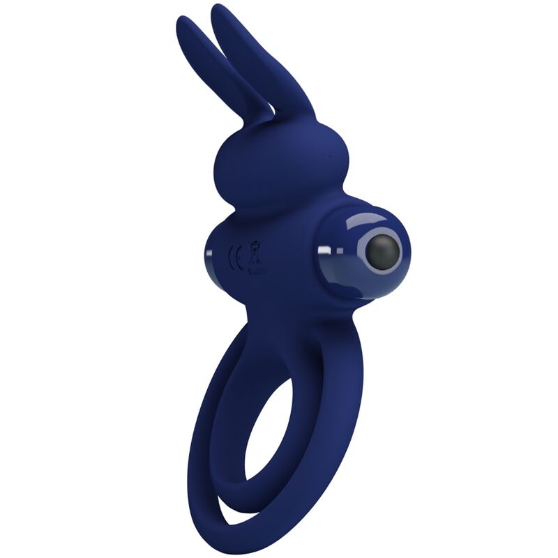 PRETTY LOVE - DAREY DUBBEL TRILLENDE RING KONIJN BLAUW