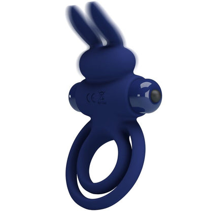 PRETTY LOVE - DAREY DUBBEL TRILLENDE RING KONIJN BLAUW