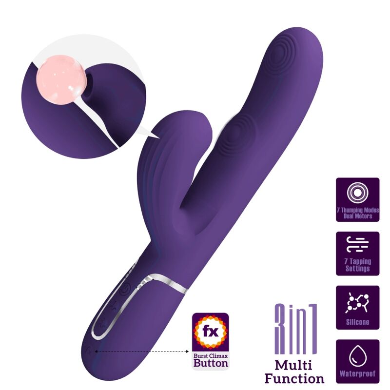 PRETTY LOVE - PERLITA G-SPOT-Vibrator 3-in-1 multifunctioneel paars