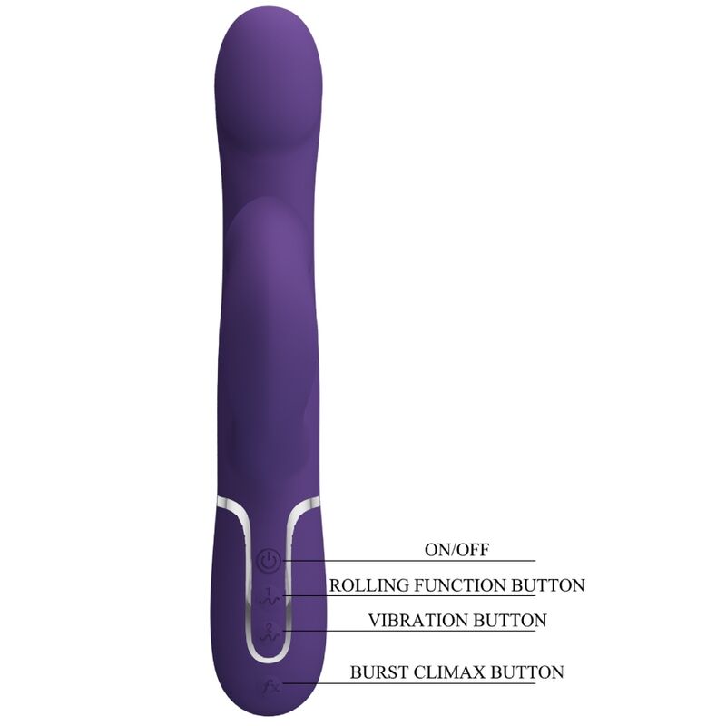 PRETTY LOVE - ZALIN konijnenvibrator met parels 4-in-1 paars