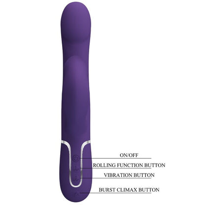 PRETTY LOVE - ZALIN konijnenvibrator met parels 4-in-1 paars