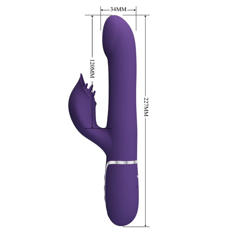 PRETTY LOVE - ZALIN konijnenvibrator met parels 4-in-1 paars