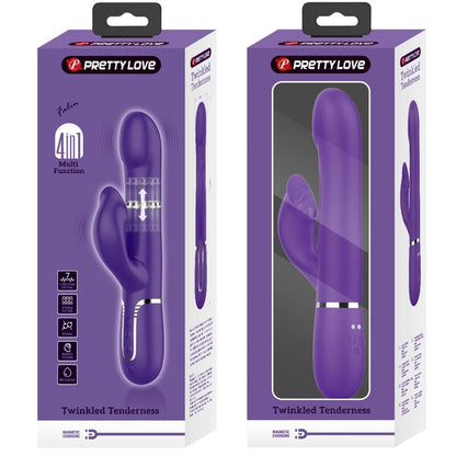 PRETTY LOVE - ZALIN konijnenvibrator met parels 4-in-1 paars