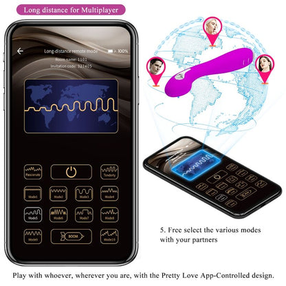 PRETTY LOVE - HECTOR elektroshockvibrator met gratis app violet