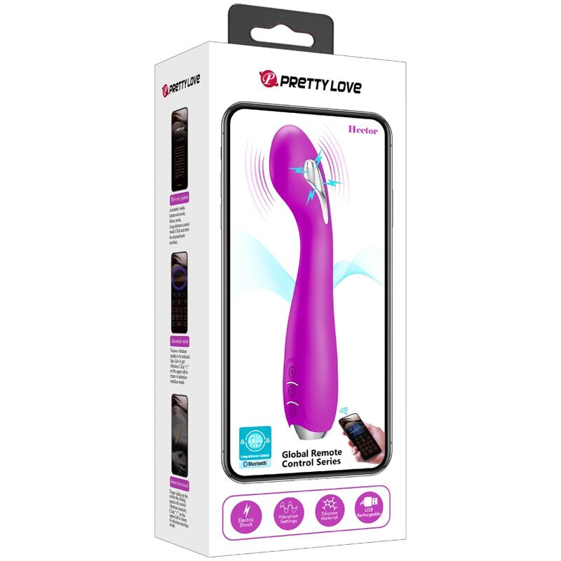 PRETTY LOVE - HECTOR elektroshockvibrator met gratis app violet