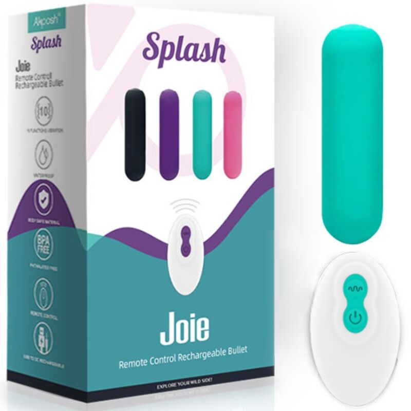 ARMONY - SPLASH JOIE BULLET-VIBRATOR VAN SILICONEN MET AFSTANDSBEDIENING, 10 TRILLINGEN, 75 X 19 CM, GROEN