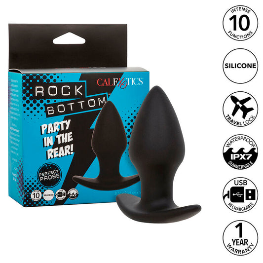 CALEXOTICS - ROCK BOTTOM PERFECT ANALE PLUG 10 TRILLINGEN SILICONEN ZWART