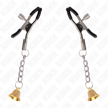 KINK - TEPELKLEMMEN MET GOUDEN BELHANGER 6 CM