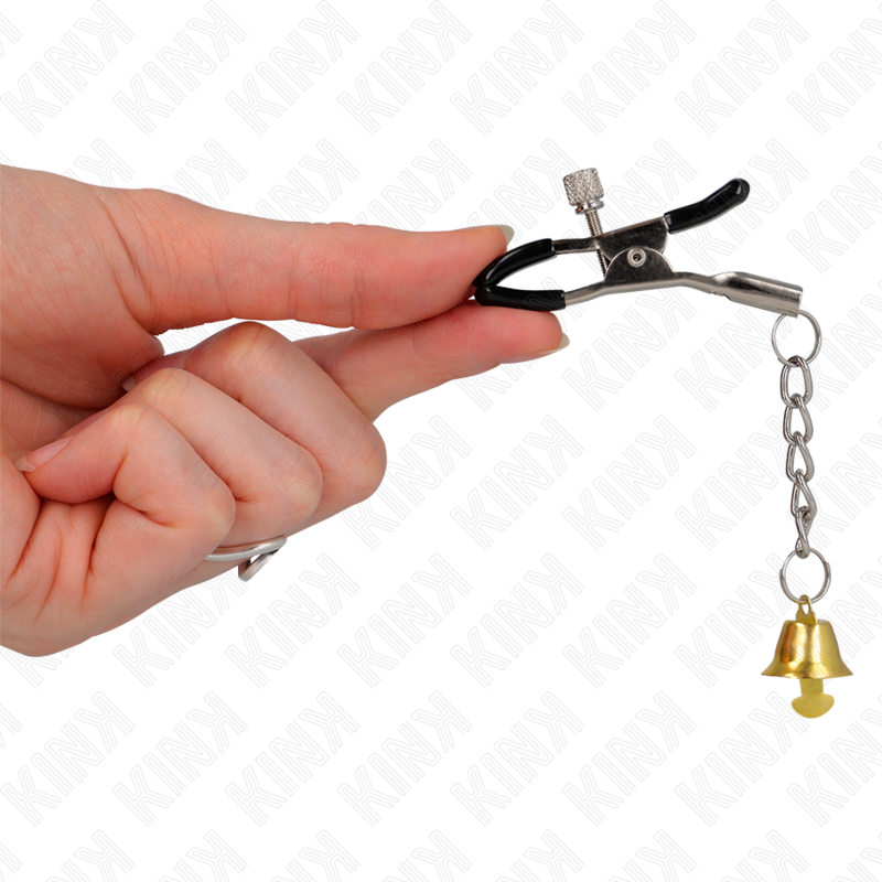 KINK - TEPELKLEMMEN MET GOUDEN BELHANGER 6 CM