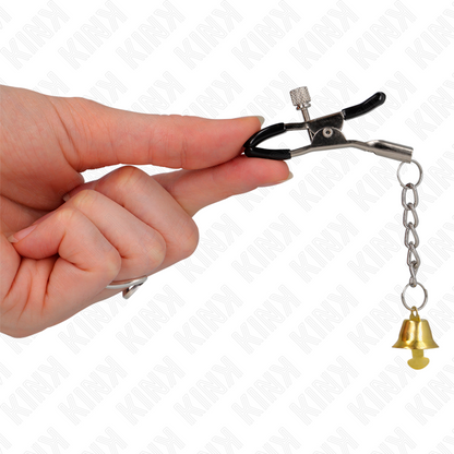 KINK - TEPELKLEMMEN MET GOUDEN BELHANGER 6 CM