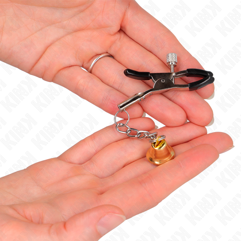KINK - TEPELKLEMMEN MET GOUDEN BELHANGER 6 CM