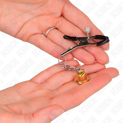 KINK - TEPELKLEMMEN MET GOUDEN BELHANGER 6 CM