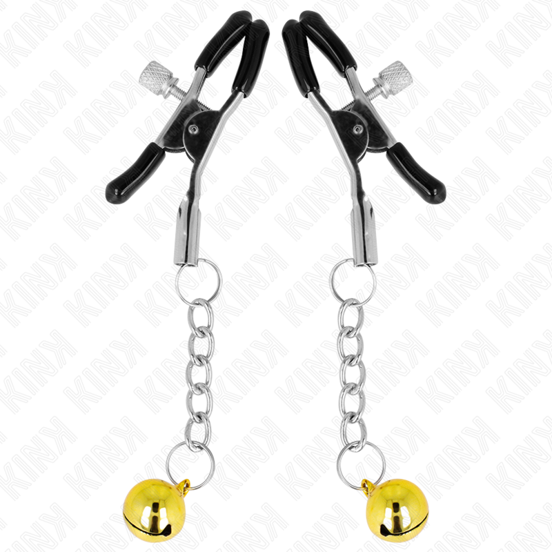 KINK - TEPELKLEMMEN MET GOUDEN JINGLEBELHANGER 6 CM