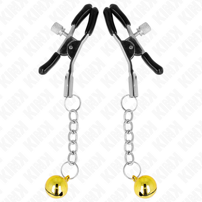 KINK - TEPELKLEMMEN MET GOUDEN JINGLEBELHANGER 6 CM
