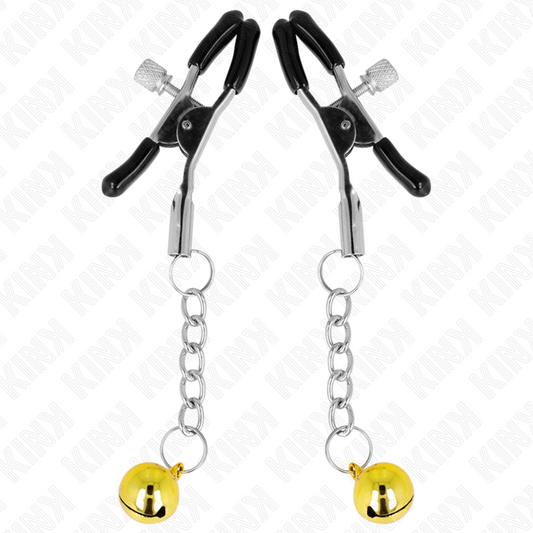 KINK - TEPELKLEMMEN MET GOUDEN JINGLEBELHANGER 6 CM