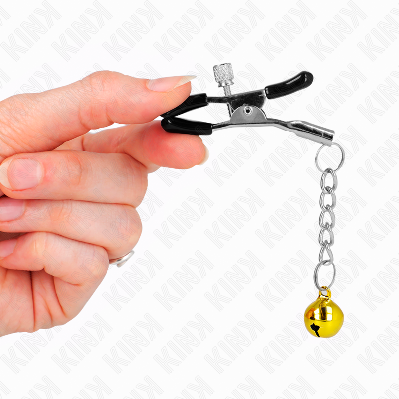 KINK - TEPELKLEMMEN MET GOUDEN JINGLEBELHANGER 6 CM