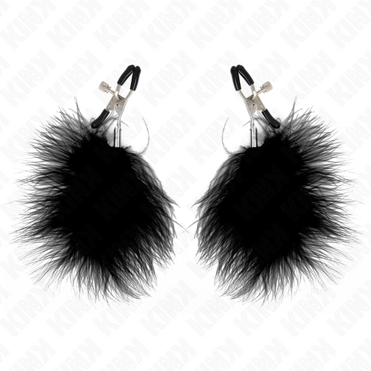 KINK - TEPELKLEM MET VEER ZWART 7 CM